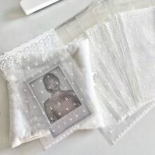 100 piezas Bolsas de embalaje con estampado de encaje, bolsas de regalo con patrón floral para caramelos y galletas, bolsas autoadhesivas DIY, suministros para fiestas de boda y cumpleaños - Multicolor - Ver 1