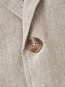 Mercer Haus Traje casual de hombre con chaqueta y pantalones de unicolor - Caqui - Ver 6