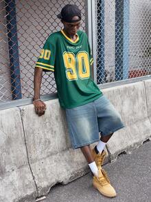 EVRINFINITE Áo thun nam in họa tiết thể thao có thể đảo ngược - màu xanh lá - Xem 8