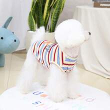 PETSIN 宠物春季新款狗狗服装 动物用品 宠物服装 狗狗背心 猫咪T恤 泰迪熊套装 小型动物服装 休闲酷炫背心 狗狗服装 猫咪服装 春夏两季新款背心 - 彩色 - 查看 11