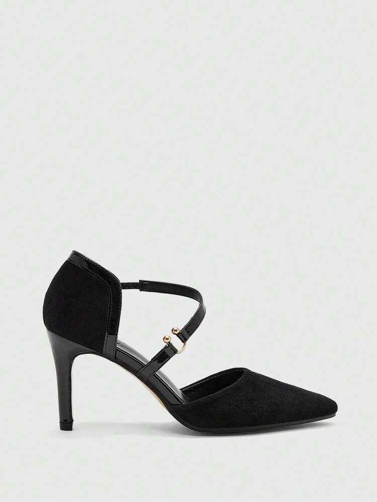 CUCCOO BIZCHIC Women's Pointed Toe Buckle Design Fashionable High Heels For Daily Wear