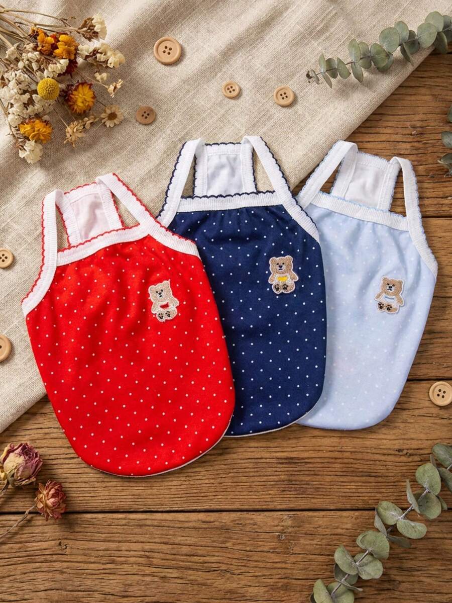 PETSIN Quần áo thú cưng mùa xuân mới, đồ dùng cho thú cưng, quần áo cho thú cưng, áo ba lỗ cho chó, áo thun cho mèo, trang phục cho gấu bông, trang phục cho động vật nhỏ, áo ba lỗ thường ngày mát mẻ, quần áo cho chó, quần áo cho mèo, áo ba lỗ hai mùa xuân hè mới.