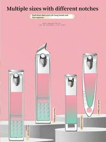 Juego de cuidado de uñas de 8/14 piezas - Un juego de recorte de uñas y pies con cortaúñas, tijeras y cucharillas para los oídos, que incluye un estuche de viaje portátil, herramientas de belleza para hombres y mujeres, un imprescindible tanto para la familia como para los viajes - Multicolor - Ver 2