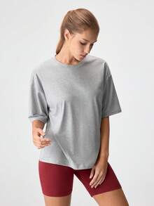 Home Casual Crew Neck T-Shirt Shorts Set - Multicolor - View 5