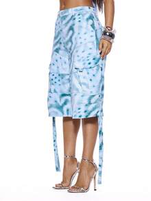 MUSERA 印花低腰宽松系带牛仔短裤，适合街头、夏季、春季、锐舞派对、节日、假期、聚会、外出等场合。 - 彩色 - 查看 3