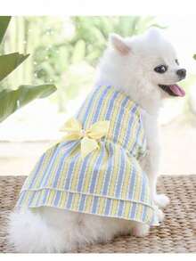 PETSIN 1件装柔软透气涤纶弹力亲肤格子蝴蝶结装饰宠物狗裙猫咪正式礼服狗婚礼礼服宠物服装用品春夏婚礼派对日常穿着户外室内宠物摄影特殊场合宠物服装宠物套装宠物盛装狗猫时尚服饰 - 彩色 - 查看 32