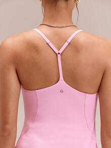 GLOWMODE FeatherFit™-Air Elevate A-Line Built-In Peekaboo Short Pocket Mini Slip Dress Low Impact Daily Summer Quick Dry Moisture Wicking - Baby Pink - View 6