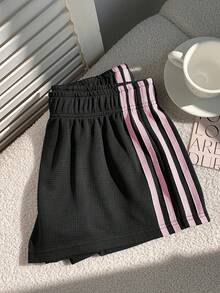 Comfortcana Quần short nữ kiểu dáng thường ngày, phối nhiều mảnh, đa năng cho trang phục hàng ngày. - màu đen - Xem 5