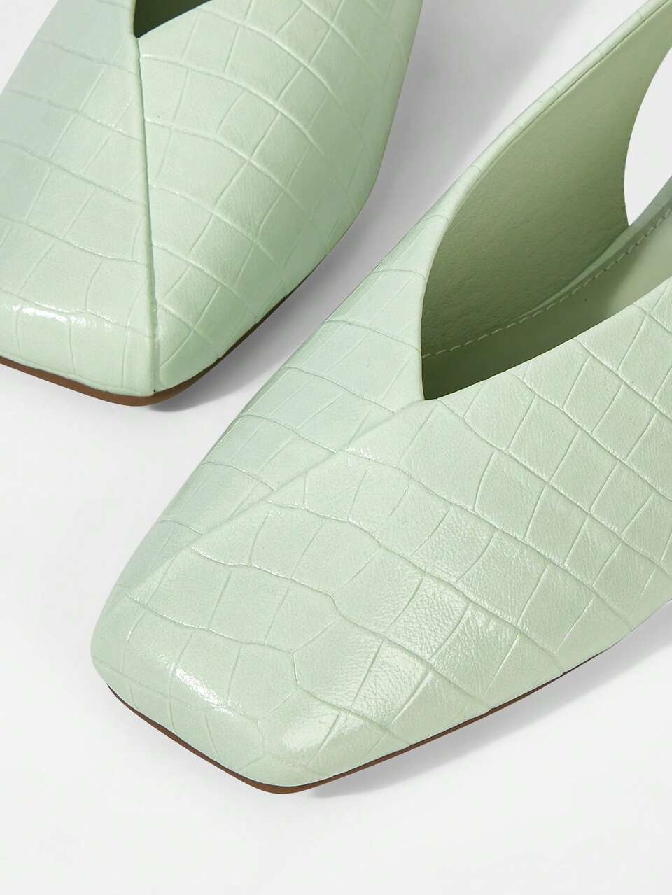 WOMEN SHOES NEW EUROPEAN AND AMERICAN FASHION STONE PATTERN SLINGBACK FLAT BOTTOM SQUARE TOE SANDALS, GREEN VERSATILE TEMPERAMENT SLIP-ON FAIRY WIND LIGHT, COMFORTABLE AND ELEGANT HOLIDAY STYLE SHOES