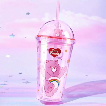 SHEIN X Care Bears 480毫升透明吸管杯