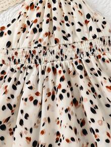 SHEIN Đầm không tay họa tiết da báo dễ thương cho kỳ nghỉ hè, bộ đồ đôi mẹ và bé (2 món bán riêng lẻ) - trắng - Xem 7