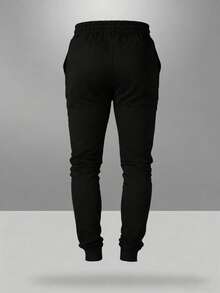 Manfinity Sport Corelite Men's Bull Print Drawstring Hooded Tank Top And Pants Sports Suit - Black - View 5