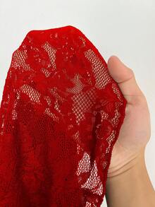 StreetHx Damen Street Style Spitze Patchwork Trägerhemd - Rot - Übersicht 5