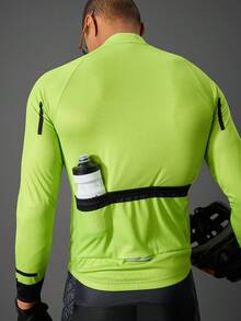 Acti Log 男款荧光绿字母印花插肩袖前拉链骑行服 - 綠色 - 查看 2