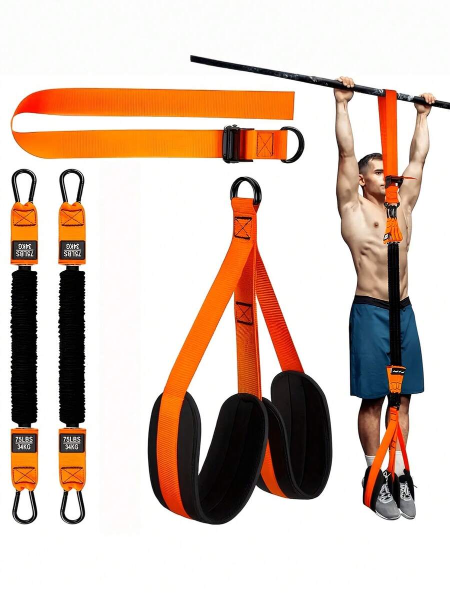Pull Up Assist Bands, Adjustable High Strength Resistance Bands, Set Of 3 Pull Up Bands With Comfortable Fabric Foot & Knee Support, Ideal For Pull Up Assistance, Home Workout, Body Stretching & Pull Up Training - Multicolor - View 1