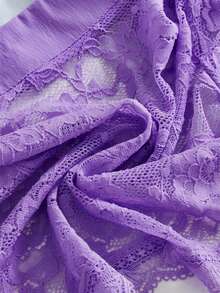 ROMWE Goth Cárdigan de encaje con mangas abullonadas y abertura versátil estilo gótico para mujer - Morado - Ver 4