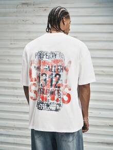 Modcrash 男士新款时尚嘻哈印花T恤，复古美式，男女皆宜，宽松版型夏季服装——适合日常穿着和夏季度假穿着。 - 白色 - 查看 3