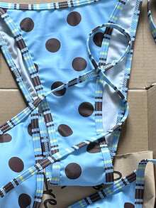 Swim Vcay 2026新款女士蓝色波点时尚优雅沙滩度假比基尼 - 彩色 - 查看 5