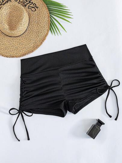 Swim Lushoire Quần bikini gợi cảm màu trơn buộc dây bên hông dành cho nữ cỡ lớn