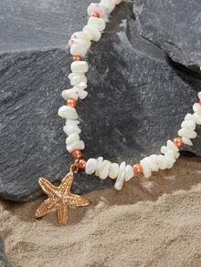 Opalesca Ladies Fashion Necklace, Premium/Elegant/Noble/Everyday/Minimalist, Pearl/Crystal, Summer/Beach/Prom/Party/Vacation/Vacation, Engagement/Wedding/Commitment, Bride, Heart/Flower, Fairy/Mermaid Style (Small Stones Are Naturally Formed, It Is Normal To Have Variegated Colors) - Multicolor - View 2