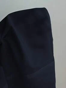 Elamini 女款性感優雅領口側綁帶收腰修身長袖襯衫，海軍藍，適合夜晚外出與約會之夜，秋季款 - 藏蓝色 - 查看 6