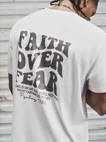 Modcrash 男士短袖标语印花休闲T恤，适合夏季通勤，复古美式风格，男女皆宜，宽松版型夏季服装——适合日常穿着和夏季度假穿着。 - 白色 - 查看 3