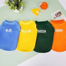 PETSIN Quần áo thú cưng mùa xuân mới, đồ dùng cho thú cưng, quần áo cho thú cưng, áo ba lỗ cho chó, áo thun cho mèo, trang phục cho gấu bông, trang phục cho động vật nhỏ, áo ba lỗ thường ngày mát mẻ, quần áo cho chó, quần áo cho mèo, áo ba lỗ hai mùa xuân hè mới. - Nhiều màu - Xem 6