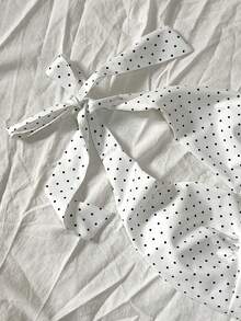 Glimmora Vestido sexy de mujer con cuello en pico y estampado de lunares - Blanco - Ver 4