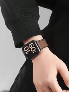 Dây đeo đồng hồ bằng da silicon, tương thích với Apple Watch dòng 1/2/3/4/5/6/7/8/9/10/SE/Ultra, khóa từ nhanh, chống mồ hôi, thoáng khí, phù hợp cho cả công sở và thường ngày, unisex. - màu nâu - Xem 6