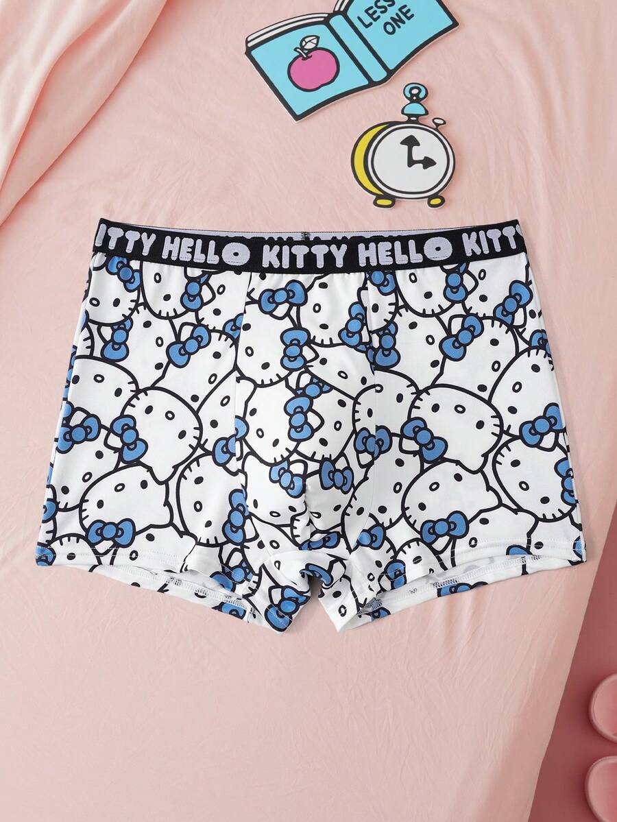 HELLO KITTY AND FRIENDS | SHEIN 1pc Men's Boxer Briefs With Elastic Letter Band - Blue - View 1