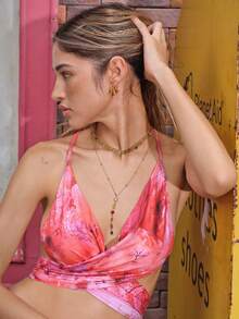 Glisma 优雅心形吊坠耳环，镶嵌水钻，时尚设计 - 彩色 - 查看 8