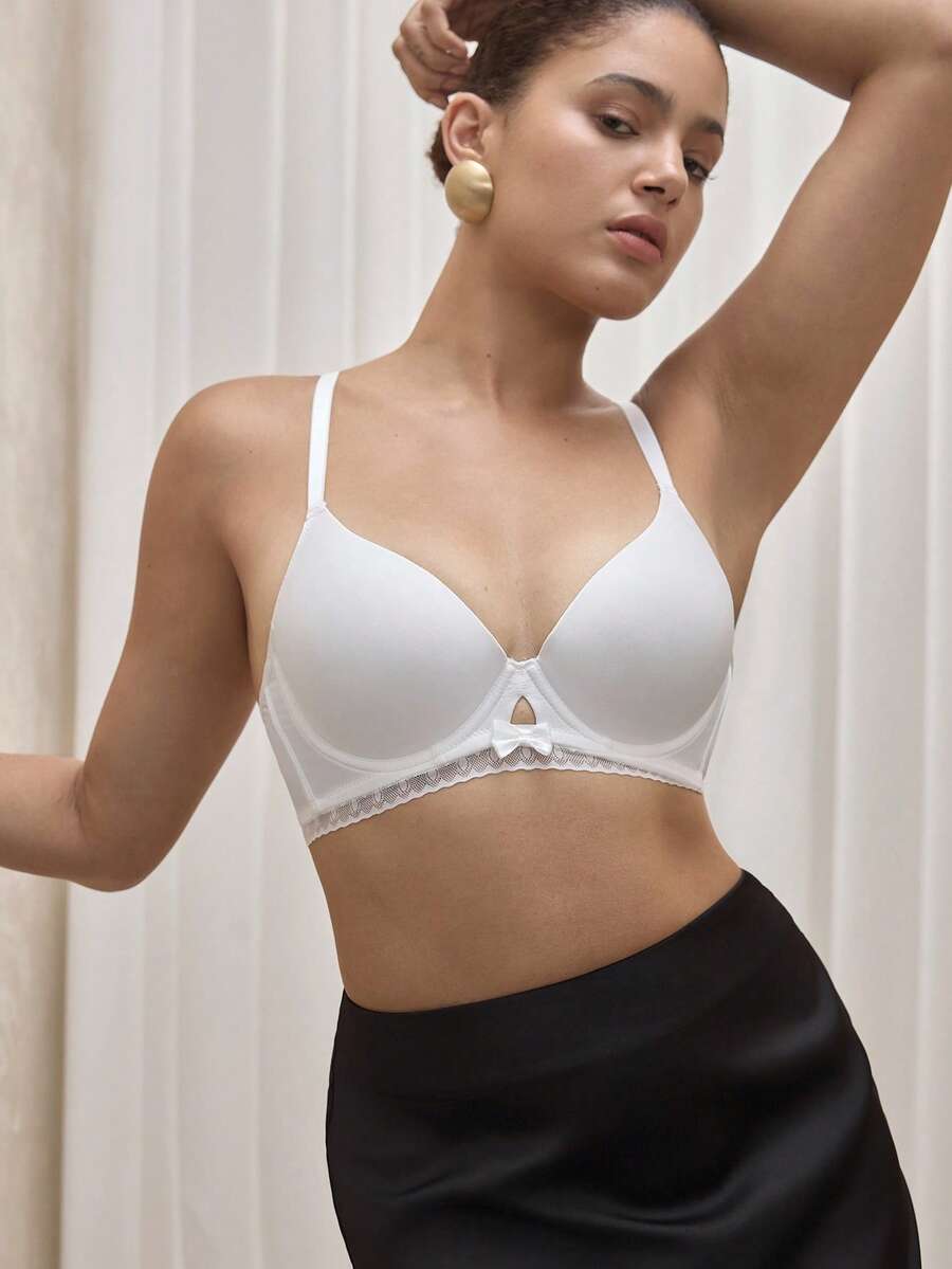 Bralution Minimalist Smooth Thin Underwire Push-Up & Side Enhancing Bra - White - View 1