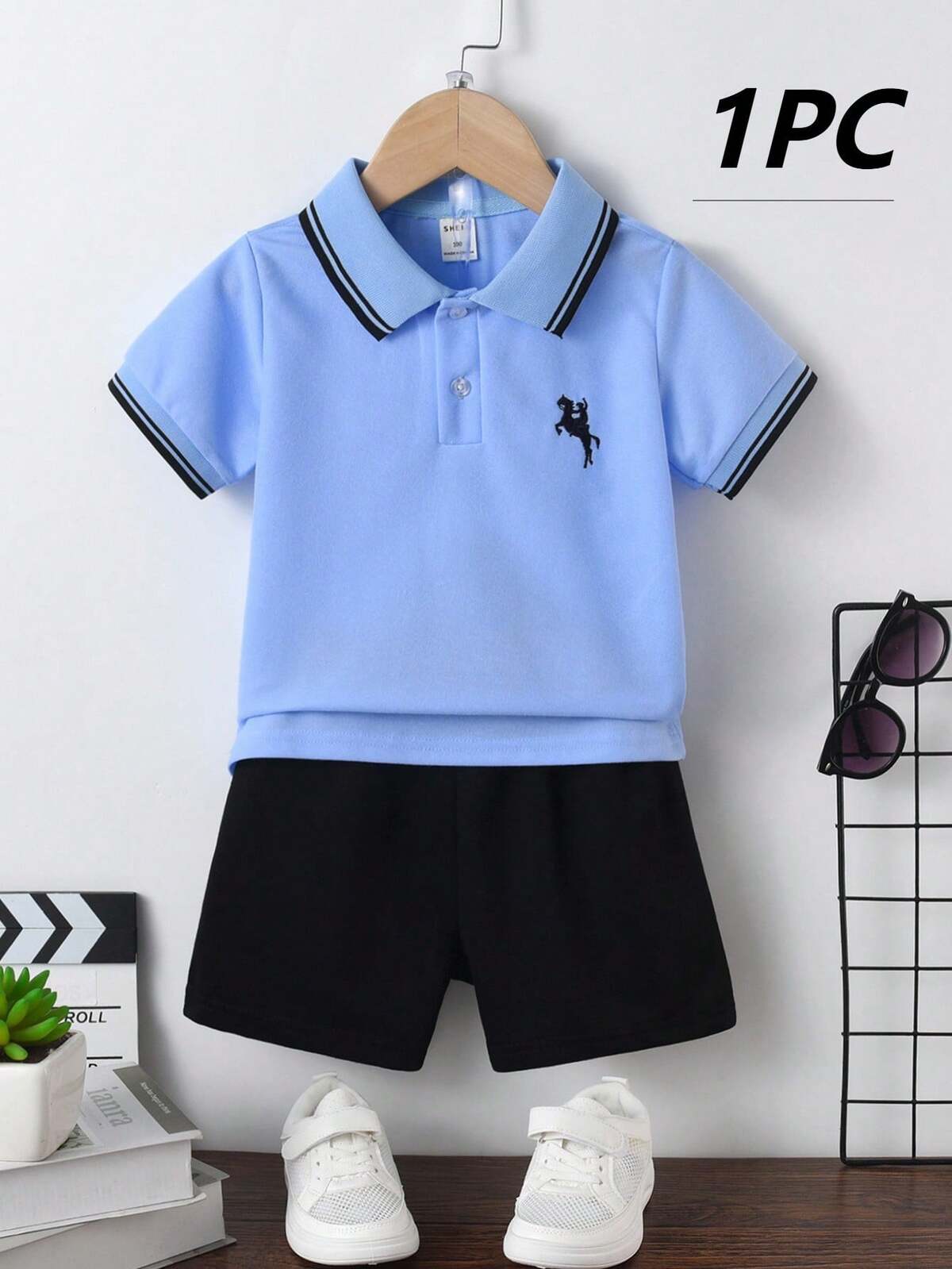 3 pièces Chemise Polo classique brodée de cheval pour jeunes/enfants, convient aux activités quotidiennes, aux voyages de groupe, aux rassemblements, à l'extérieur, etc.