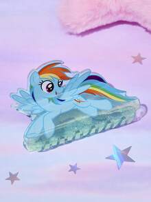 My Little Pony X SHEIN 时尚可爱卡通蓝色彩虹小马闪亮发夹，适合浓密头发，居家、沐浴、美容护理、盘发和造型都非常适用。 - 藍色 - 查看 7