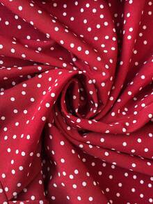 Vionelle Plus Size V-Neck Short Sleeve Flare Sleeve Belted Ruched Polka Dot Jumpsuit, Casual Summer Versatile Cute Dress For Women Vacation Outfits Women Dress Best Selling Dresses Womans Dresses - Red - View 9