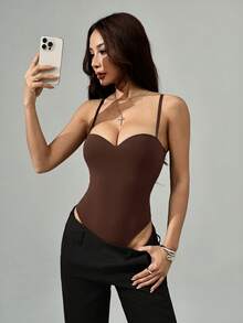 SHEIN PETITE Quần tất ren màu đen gợi cảm kiểu cổ điển dành cho nữ, thích hợp dự tiệc và đi chơi. - Cà phê nâu - Xem 11