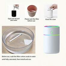Colorful LED Car & Desktop Humidifier – USB Powered Mini Cool Mist Humidifier With Night Light, Auto Shut-Off Protection For Home, Office & Car (ABS Material) - multicolor - View 9