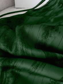 SHEIN LUNE Women's Casual Vacation Ink Painting Chiffon Satin Pants, Wide Leg Trousers - Dark Green - View 3