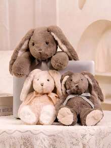 POKOJA LAND 【可爱毛绒玩具】可爱毛绒动物，柔软毛绒兔子，儿童毛绒玩具，卡通动物毛绒玩具，男孩女孩节日生日礼物，毛绒玩具，万圣节装饰，圣诞节装饰，礼物，春夏复活节礼物 - 彩色 - 查看 2
