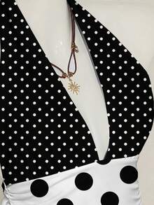 Top halter de estampado de rayas azul y blanco, elegante y versátil, adecuado para primavera/verano, cómodo para vacaciones de verano y playa para mujeres - Multicolor - Ver 7