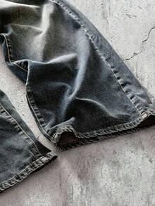 EVRINFINITE Quần jeans nam dáng suông rộng rãi, thoải mái, thích hợp mặc hàng ngày. - Màu xanh lam - Xem 4