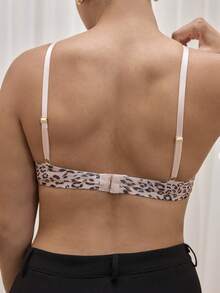 Bralution Leopard Print Comfortable Wire-Free Padded Bra, Cheetah Print Top ClassicAnimalPrint - Pink - View 5