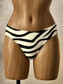 EMERY ROSE 2025款女士斑马纹性感比基尼泳装套装，夏季沙滩装 - 彩色 - 查看 7