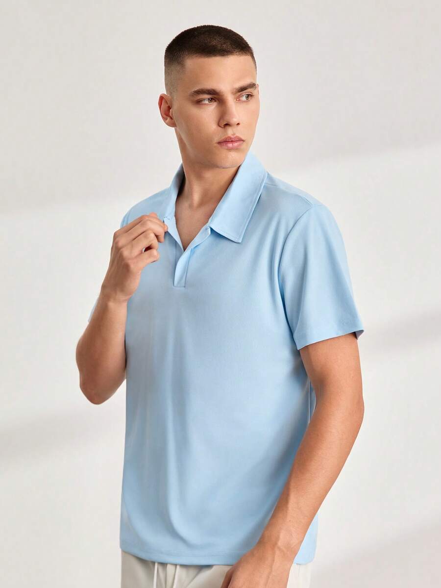 Driftmere Áo polo nam tay ngắn màu trơn, kiểu dáng thường ngày, thích hợp đi làm. - Nhiều màu - Xem 1