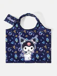 HELLO KITTY AND FRIENDS | SHEIN 时尚学院徽章图案大容量手提包 - 深藍色 - 查看 2