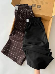 SHEIN EZwear Bộ 2 quần dài dệt kim dành cho nữ, nhiều màu sắc - Nhiều màu - Xem 10