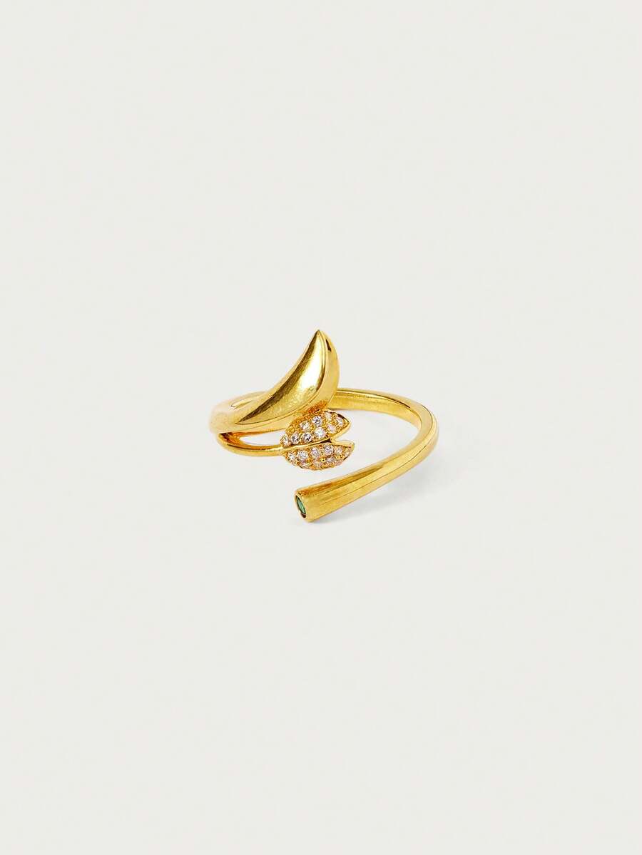 Glisma Women's Open Ring,Premium/Old Money/Classy,Sexy/Vintage,For Mom/Women/Girl/Mother,Summer/Beach/Prom/Party,18K Gold-Plated - Gold - View 1
