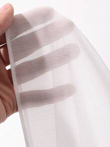 DAZY 女士宽松荷叶边下摆系带休闲夏季薄纱罩衫 - 白色 - 查看 7