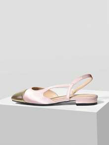 MOTF PREMIUM 女士舒适平底露跟鞋，适合圣诞节穿着 - 粉 - 查看 4