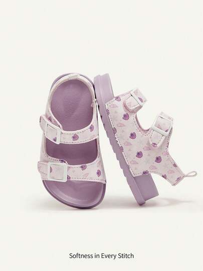 Cozy Pixies 1 Pair Of Summer Fashion Versatile Shells Fun And Cute Children's Leisure Soft Sole Light Double With Seaside Vacation Girl Baby Flat Sandals